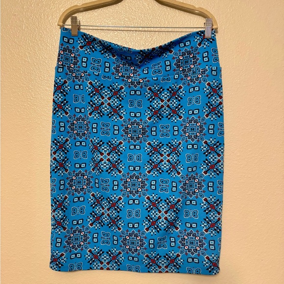 LuLaRoe Dresses & Skirts - LuLaRoe Blue and Red Geometric Pencil Skirt